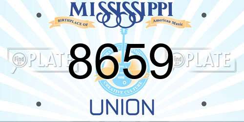 8659 Mississippi License Plate