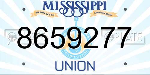 8659277 Mississippi License Plate