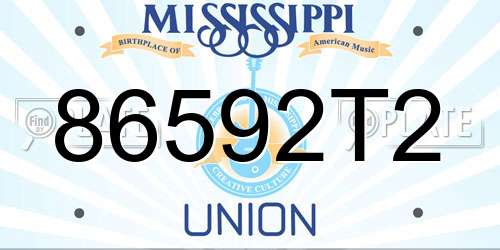 86592T2 Mississippi License Plate