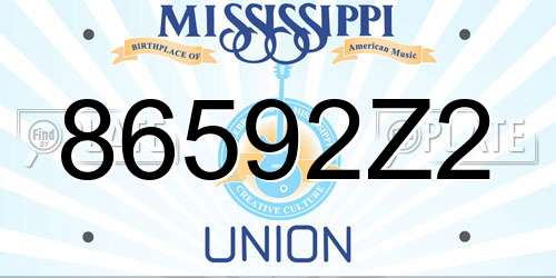 86592Z2 Mississippi License Plate