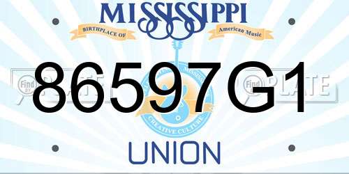 86597G1 Mississippi License Plate