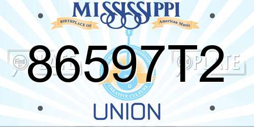 86597T2 Mississippi License Plate