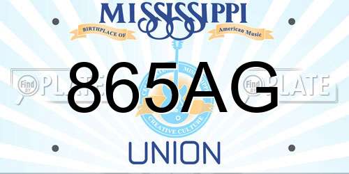 865AG Mississippi License Plate