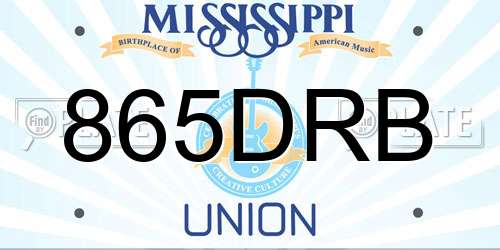 865DRB Mississippi License Plate