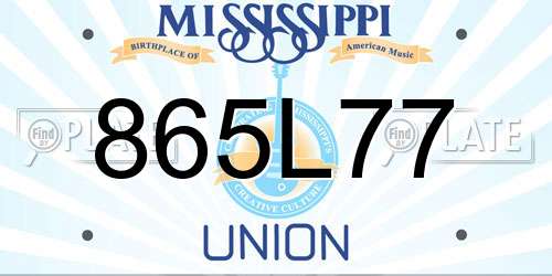 865L77 Mississippi License Plate