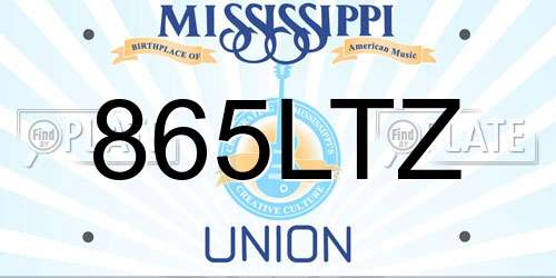 865LTZ Mississippi License Plate