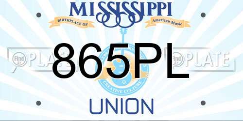 865PL Mississippi License Plate