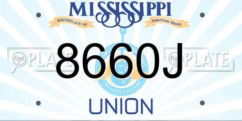 8660J Mississippi License Plate