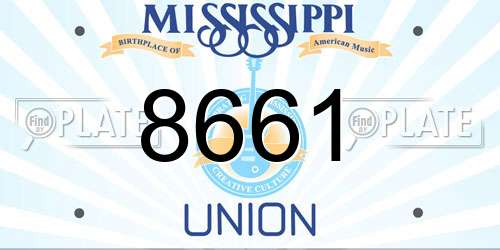 8661 Mississippi License Plate