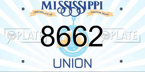 8662 Mississippi License Plate