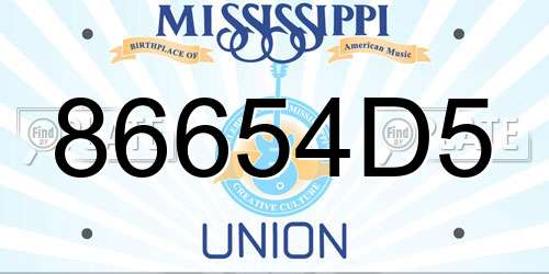 86654D5 Mississippi License Plate