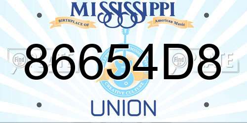 86654D8 Mississippi License Plate