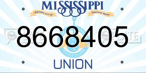 8668405 Mississippi License Plate