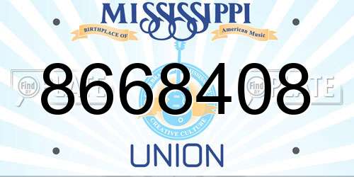 8668408 Mississippi License Plate