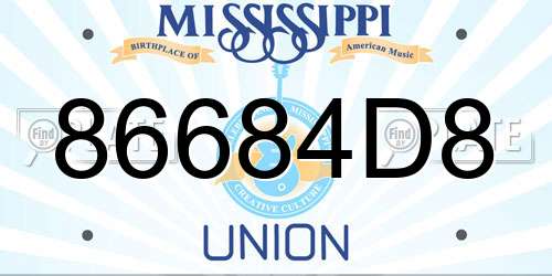86684D8 Mississippi License Plate