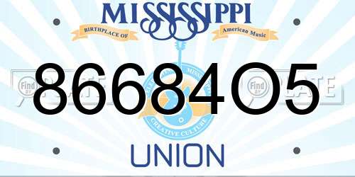86684O5 Mississippi License Plate