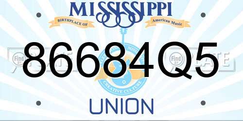 86684Q5 Mississippi License Plate