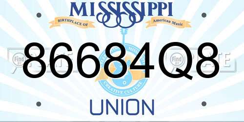 86684Q8 Mississippi License Plate