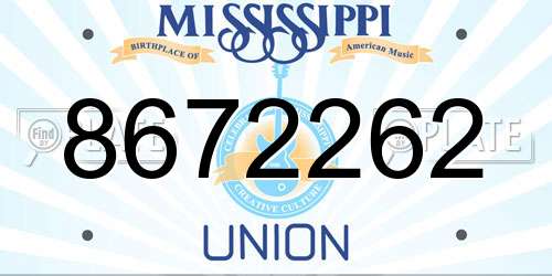 8672262 Mississippi License Plate