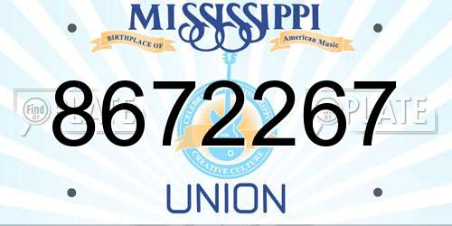 8672267 Mississippi License Plate