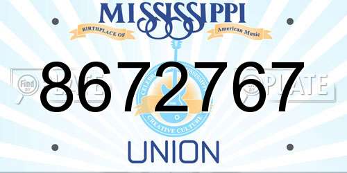 8672767 Mississippi License Plate