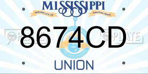 8674CD Mississippi License Plate