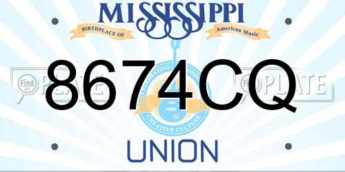8674CQ Mississippi License Plate