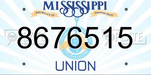 8676515 Mississippi License Plate