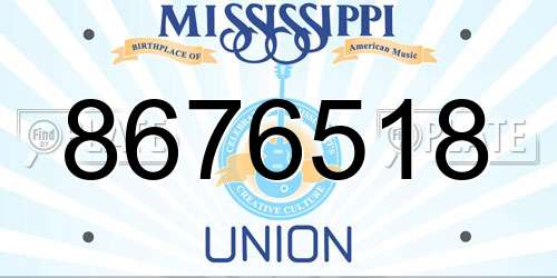 8676518 Mississippi License Plate