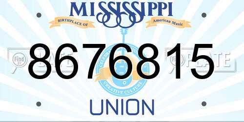 8676815 Mississippi License Plate