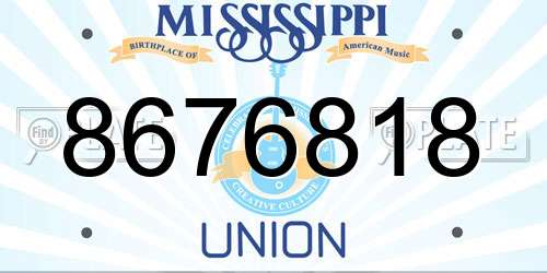 8676818 Mississippi License Plate