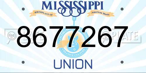 8677267 Mississippi License Plate