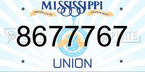 8677767 Mississippi License Plate