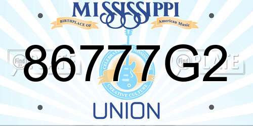 86777G2 Mississippi License Plate
