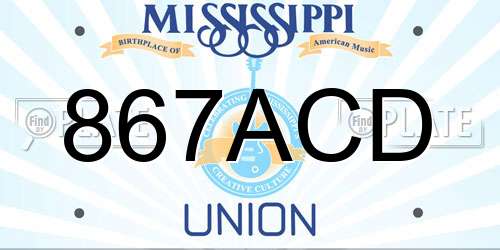 867ACD Mississippi License Plate