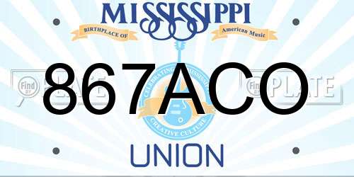 867ACO Mississippi License Plate