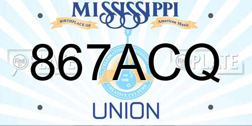867ACQ Mississippi License Plate