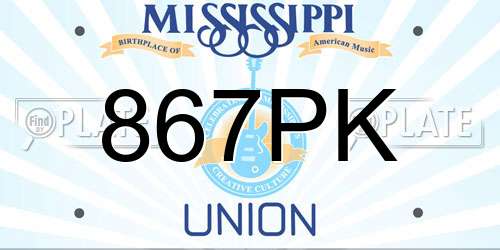 867PK Mississippi License Plate