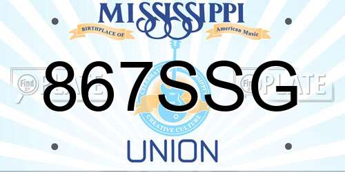867SSG Mississippi License Plate