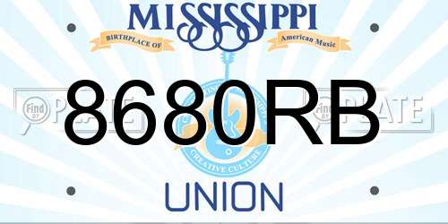 8680RB Mississippi License Plate