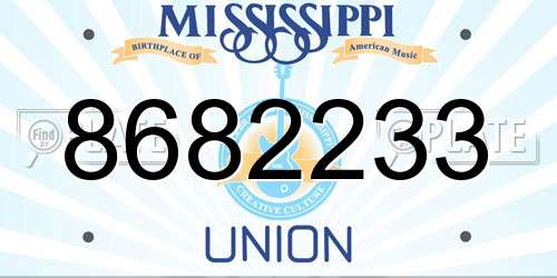8682233 Mississippi License Plate