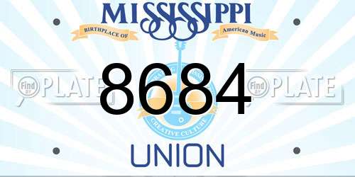 8684 Mississippi License Plate