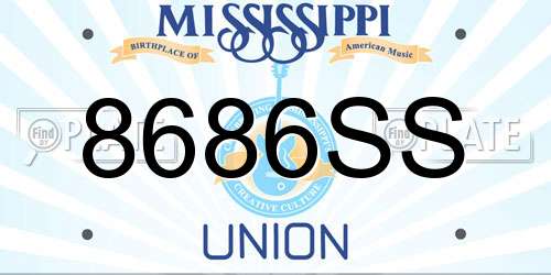 8686SS Mississippi License Plate