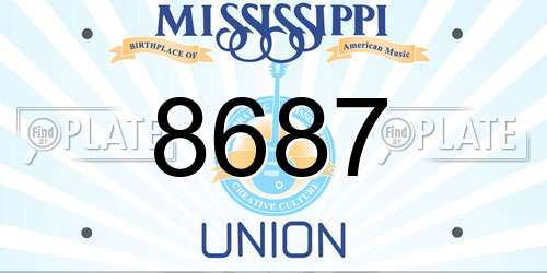 8687 Mississippi License Plate