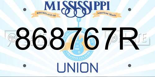 868767R Mississippi License Plate