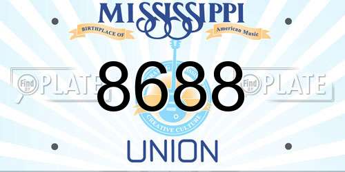 8688 Mississippi License Plate