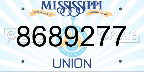 8689277 Mississippi License Plate