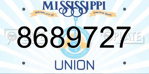 8689727 Mississippi License Plate