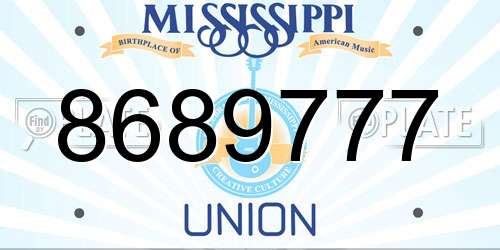 8689777 Mississippi License Plate