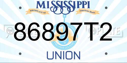 86897T2 Mississippi License Plate